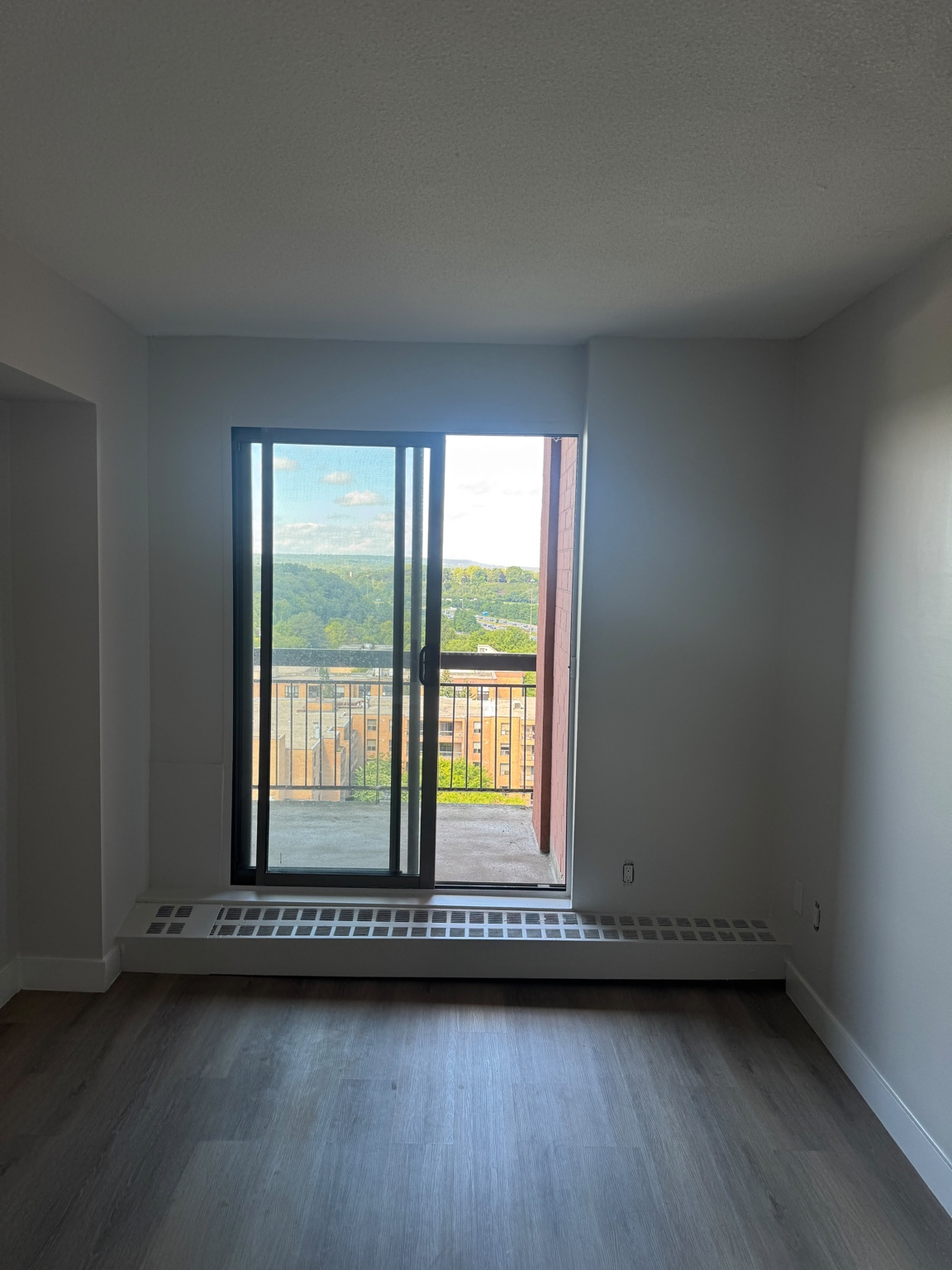 Painted room facing a condo balcony