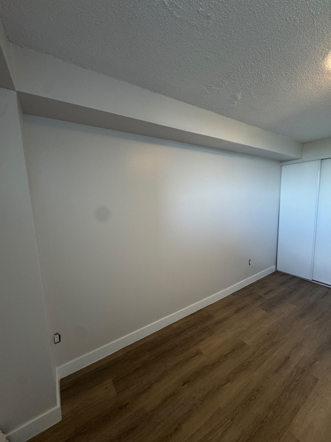 Cleanly painted feature wall and trim